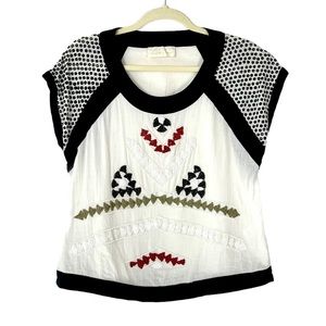 🌼Love Sam Anthropologie beaded short sleeveblouse